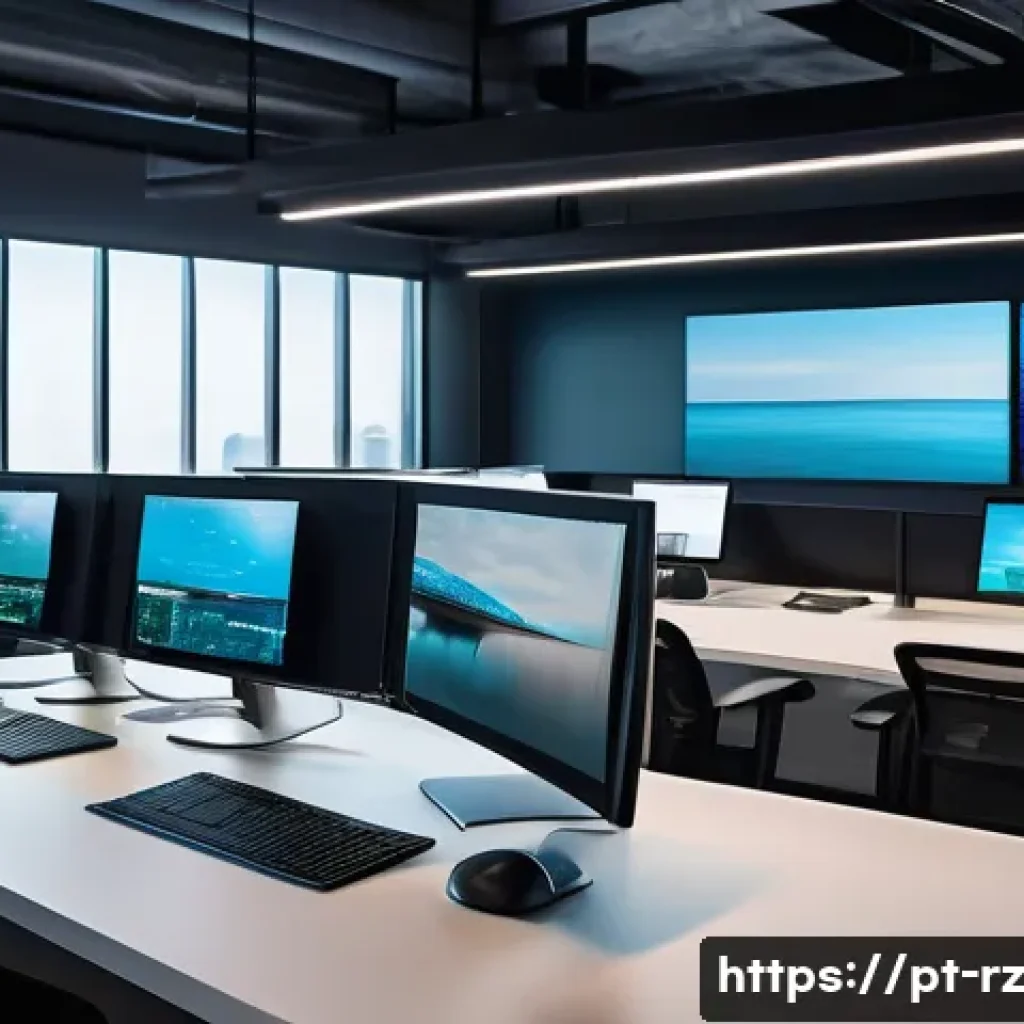마인드풀테크의 최신 트렌드 - A modern Brazilian office environment with diverse professionals using ergonomic desks and smart dev...