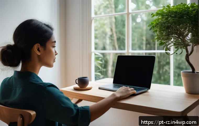마인드풀테크 툴 비교 어떤 것을 선택할까 - A serene home office scene featuring a young adult woman using a laptop with the Forest app open on ...